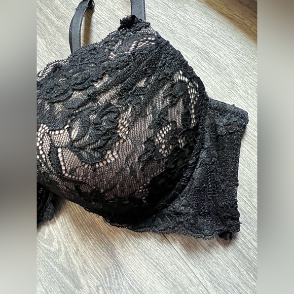 International Intimates Black Lace Underwire Push Up Padded Bra. Size 36C - Picture 3 of 6